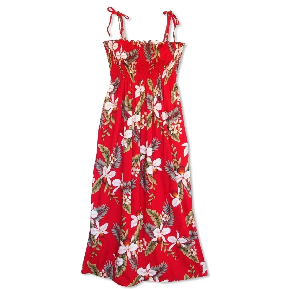 Discount Days Volcanic Red Maxi Hawaiian Dress