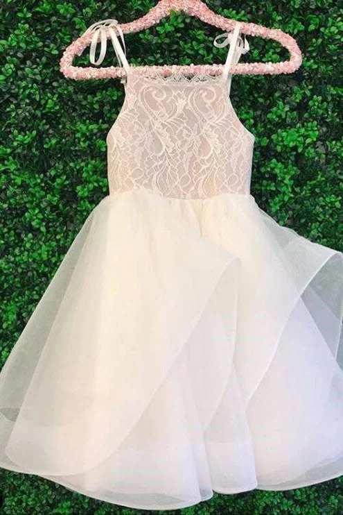 YEAR-End Sale fitted cocktail dressPrincess Straps Ivory Long Flower Girl Dress