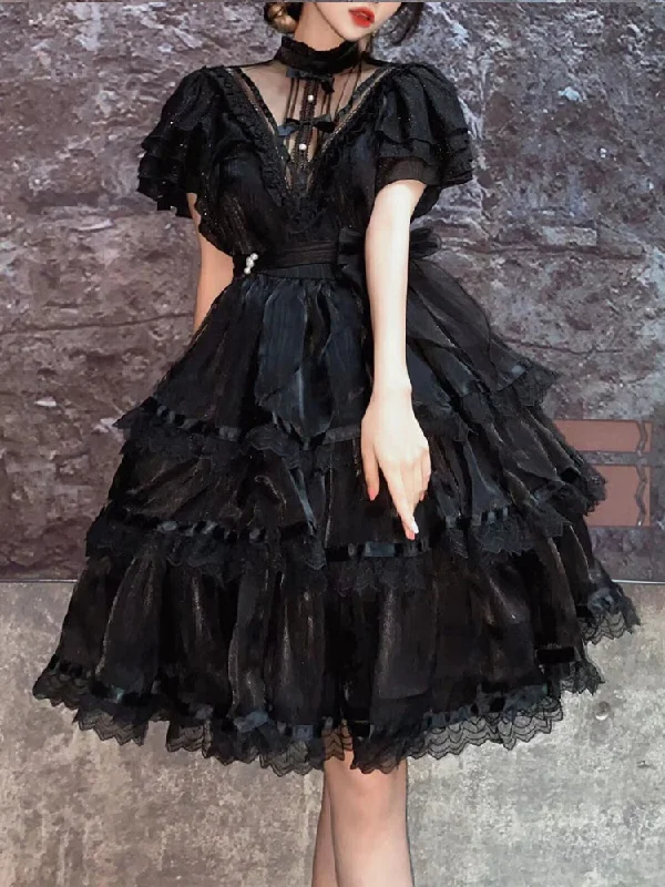 Bargain Bin v-neck dressYour Princess~Castle Night~Dark Themed Gothic Lolita OP