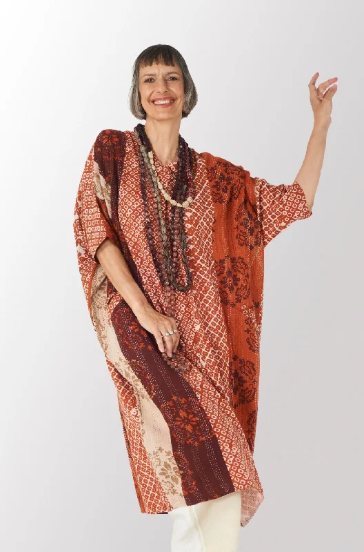 Seasonal Sale KIMONO COTTON KANTHA DOLMAN MAXI - kc2440-org -
