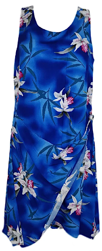 Price Break Two Palms Sarong Dress Midnight Orchid Blue