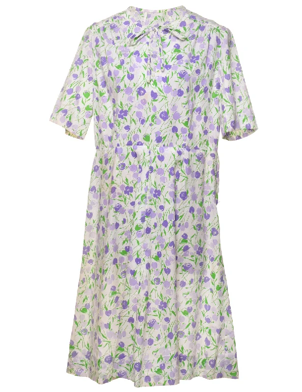 insulated winter jacketGreen & Purple Floral Vintage Dress - L