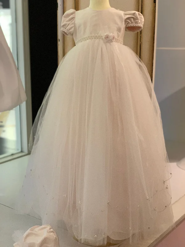 Referral Discount floral wrap dressChristie Helene Nora Christening Gown