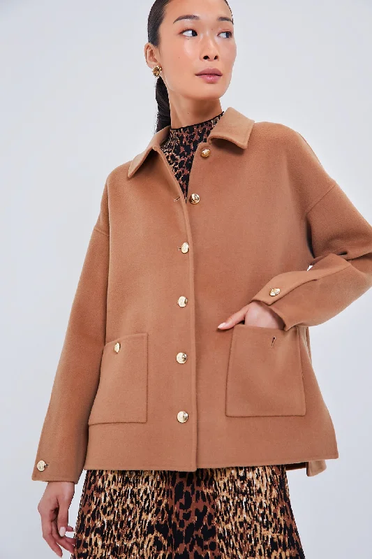 relaxed winter jacketCamel Cashmere Blend Luca Jacket