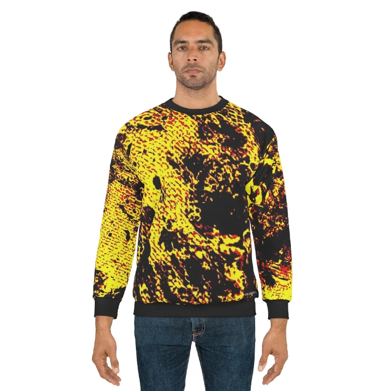 trendy gym wear hoodie"Mystic Cube" (Cosmic Fusion - Neon Yellow) - Unisex Sweatshirt