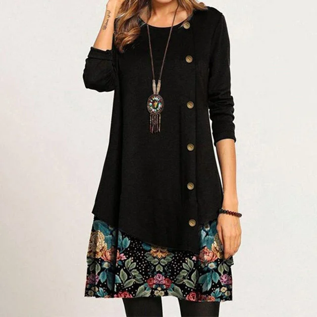 Reduced Prices pleated maxi dressCasual Double-Layered Floral Print Dress