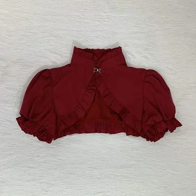 burgundy short sleeve bolero only