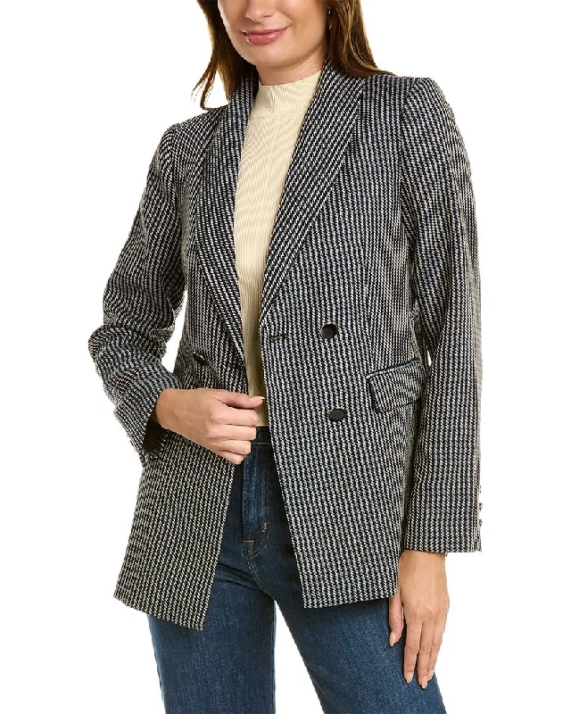 faux fur coatT Tahari Double-Breasted Blazer