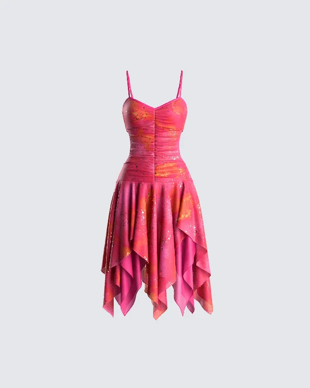 Exclusive Online Offer casual knit dressAlejandra Pink Handkerchief Dress