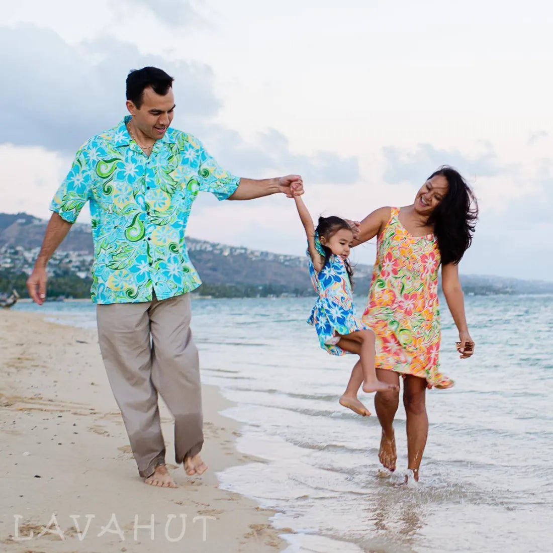 Best Bargains Seaglass Orange Swing Hawaiian Dress