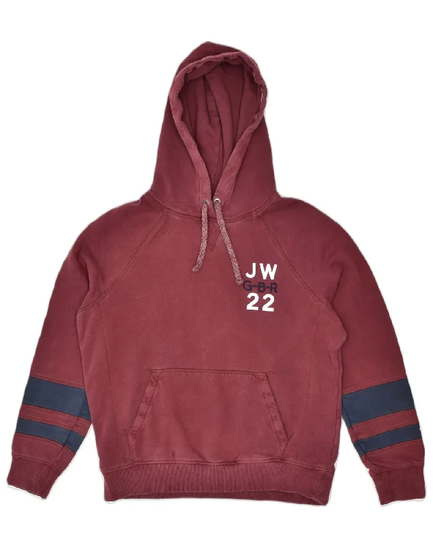 Best Bargains high-fashion hoodiehigh-fashion hoodieJACK WILLS Womens Graphic Hoodie Jumper UK 14 Medium Maroon Colourblock