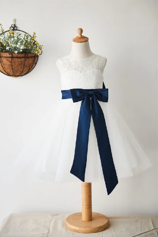 Big Discounts bodycon dressCut White Lace Flower Girl Dress with Bow Knot
