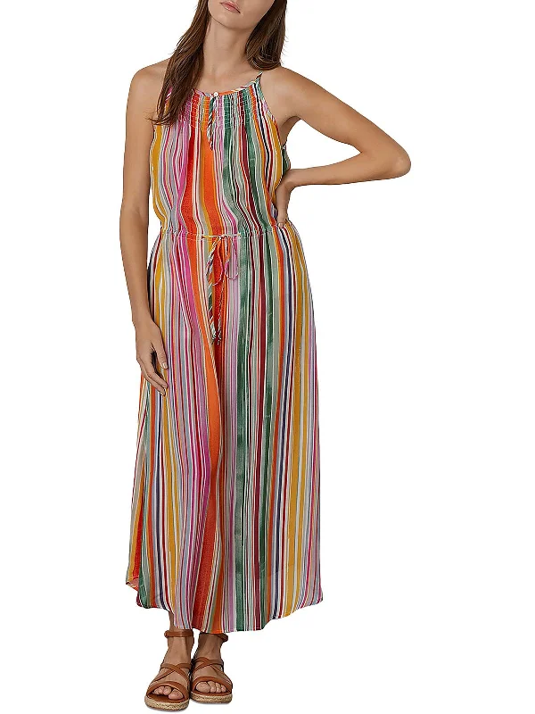 satin dressRosalie Womens Striped Long Maxi Dress