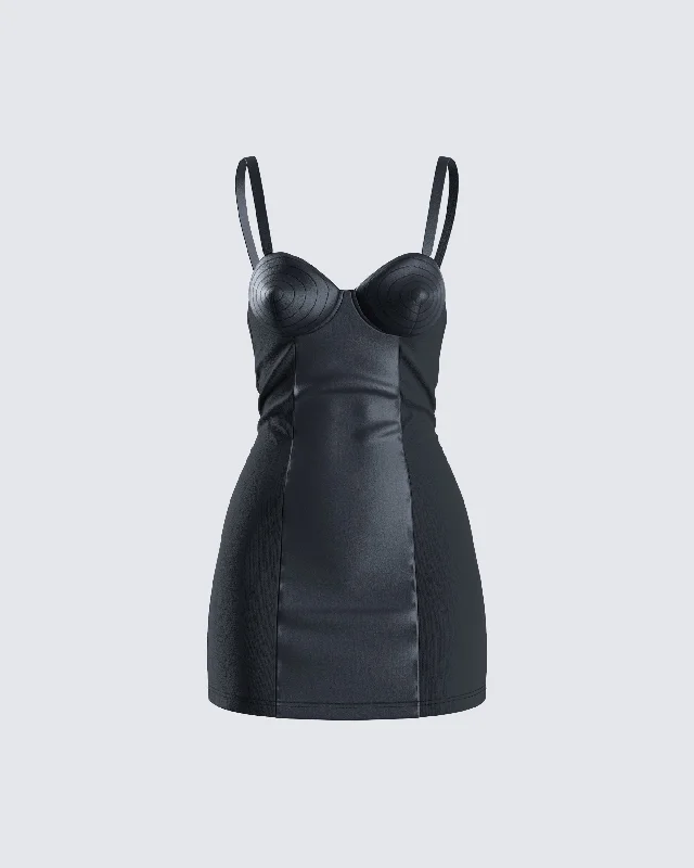 draped dressMaria Black Satin Bustier Dress