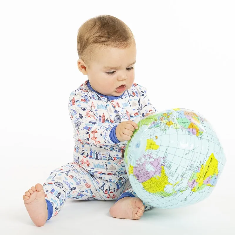 Warehouse Sale shift dressMagnificent Baby Blue Globetrotter Footie