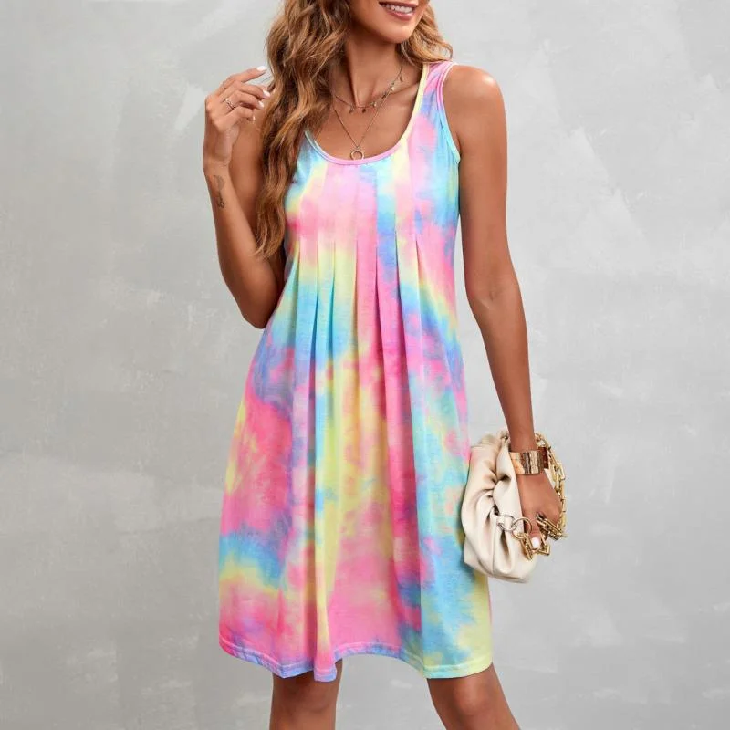 Value Deals boho dressCasual Gradient Sleeveless Dress