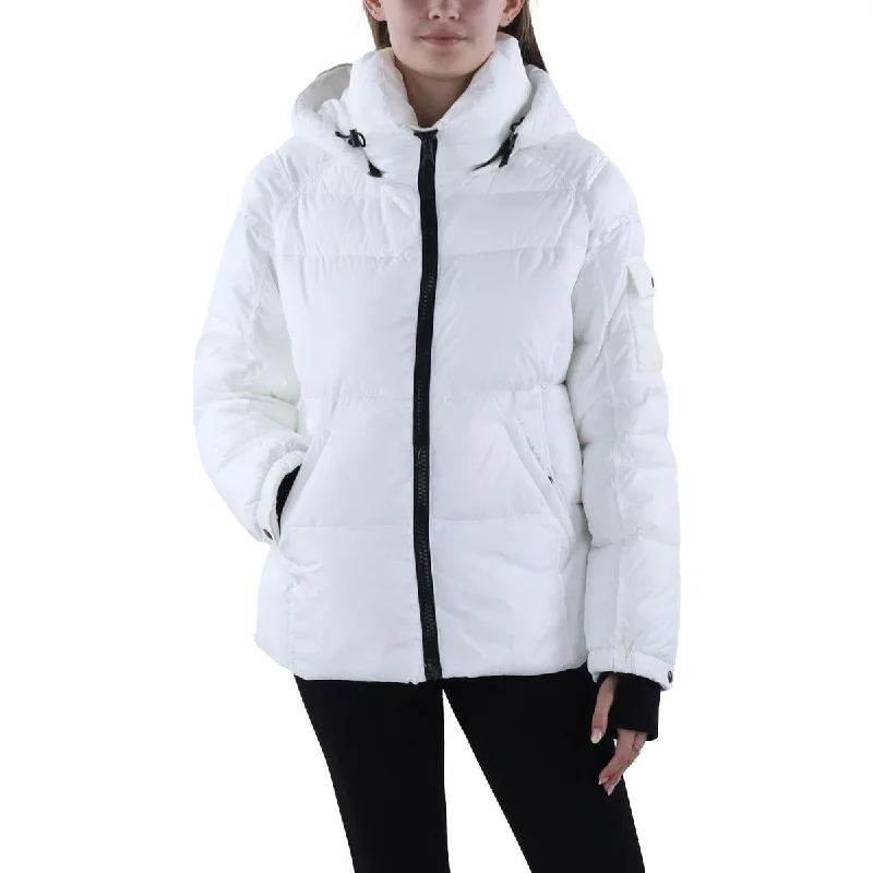 cold weather jacketMatte Kylie Womens Solid Nylon Puffer Jacket