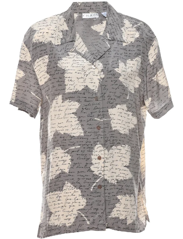 Savings Bonanza sporty outerwearGrey Silk Printed Top - L