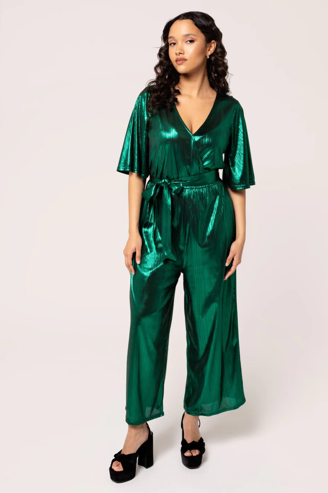 Can't Miss draped dressGigi Jumpsuit Dress - Green