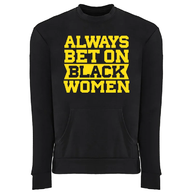 high-quality athletic sweatshirtAlways Bet on Black Women Pocket Sweatshirt