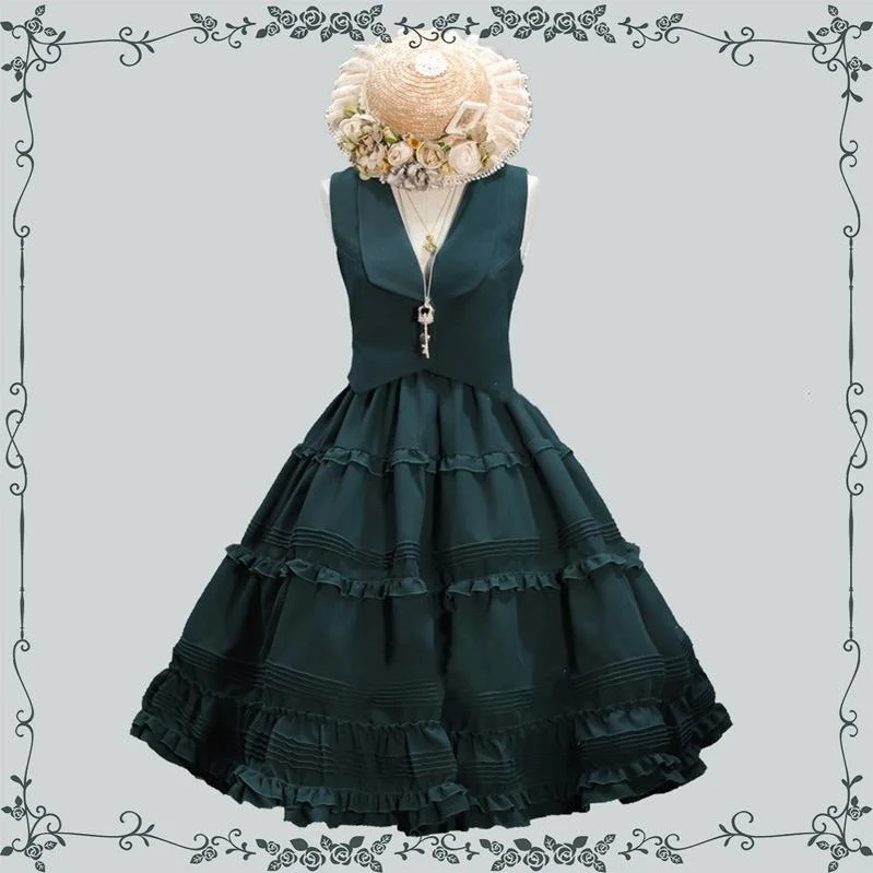 Don’t Miss Out elegant evening dressTiny Garden~Old Love Songs~Lolita Elegant Vintage SK and Waistcoat