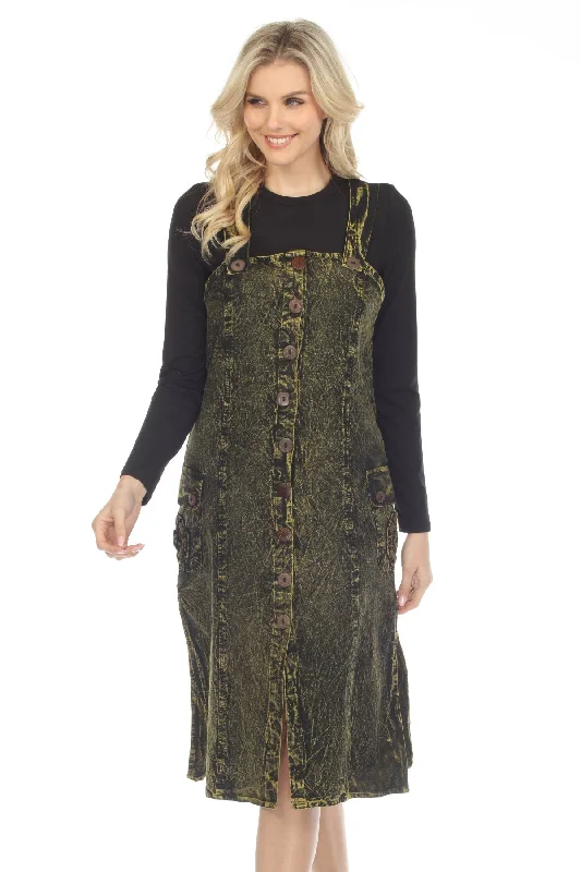 Huge Discounts Stonewashed Cargo Overall Dress