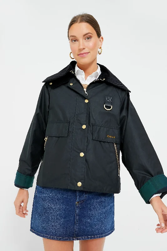 high-fashion coatBlack and Sage Tartan Catton Wax Jacket