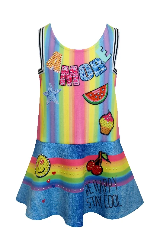 Discount Deals trendy dressBaby Sara Rainbow Patch Dress