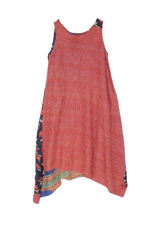 Price Smash VINTAGE COTTON KANTHA POINTY HEM DRESS - cv2415-0005s -