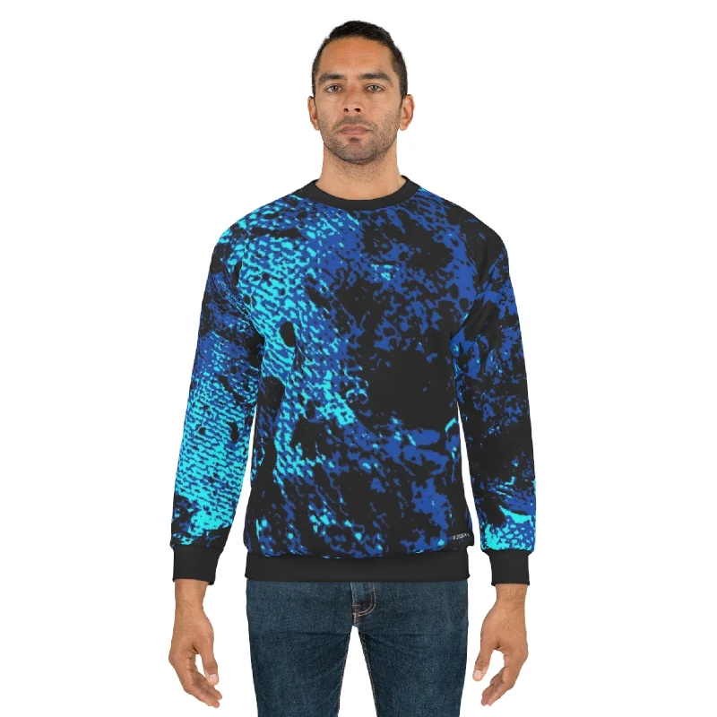 workout-ready hoodie"Mystic Cube" (Cosmic Fusion - Sapphire) - Unisex Sweatshirt