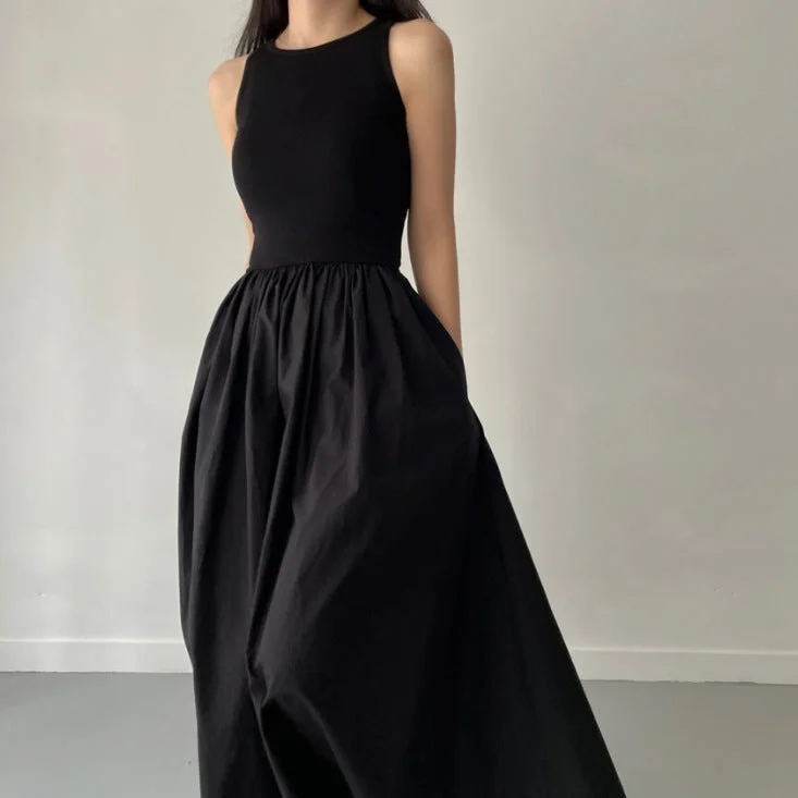 New Markdowns fitted cocktail dressNew Patchwork Long Women's Design Slim Fit Large Skirt Temperament Long Dress
