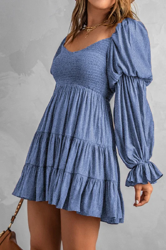 Deep Discounts cocktail dressSmocked Off-Shoulder Tiered Mini Dress