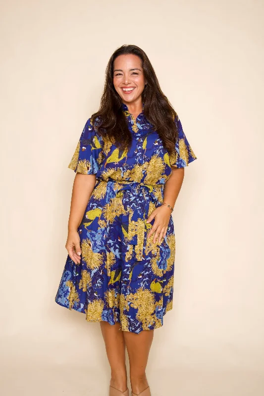 Price Drop Alert Kaniakapūpū Lehua Polu Button Down Flutter-Sleeve Dress