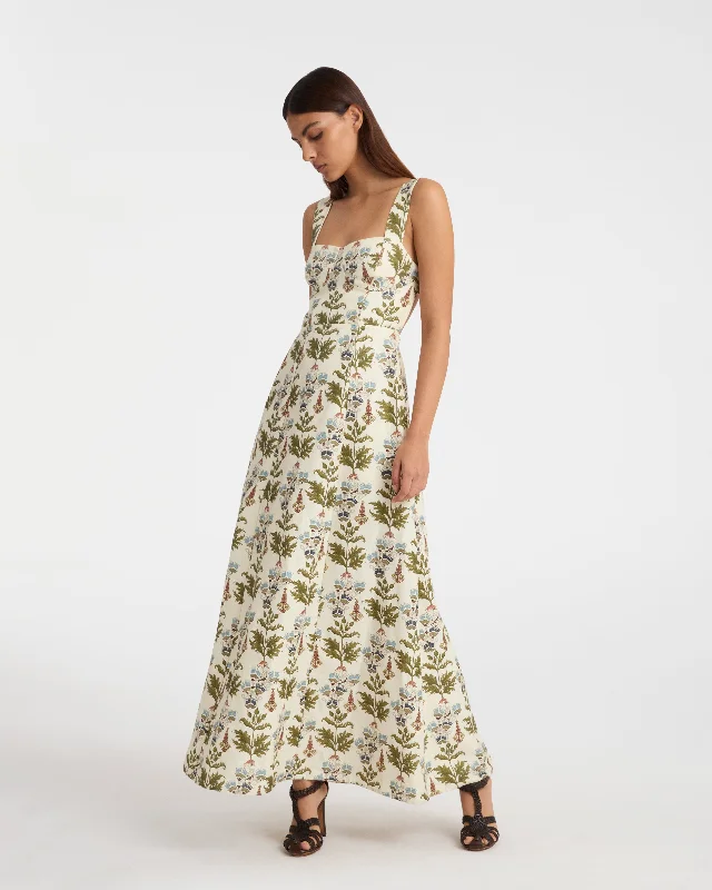 YEAR-End Sale Azzurra Dress in Persian Botanic Print