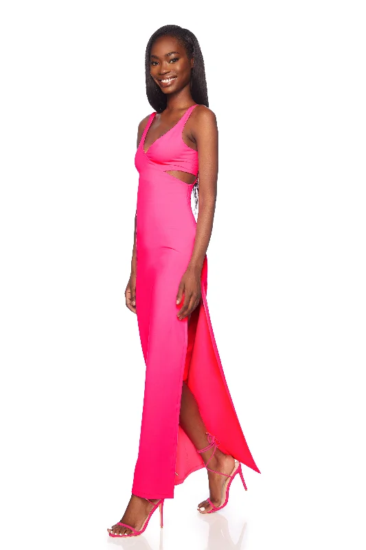 Shop and Save high-waisted dressside open tank with slit dress