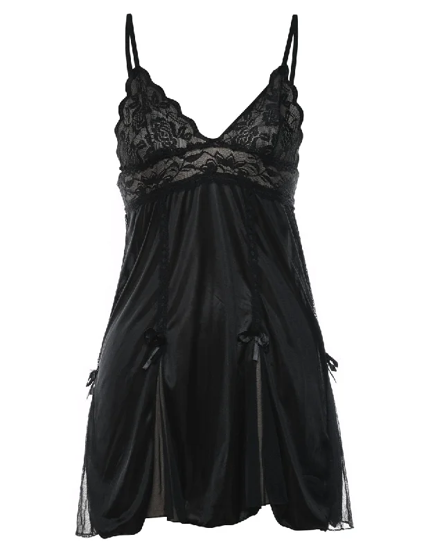 Buy Now modern outerwearBlack Lace Babydoll - XS
