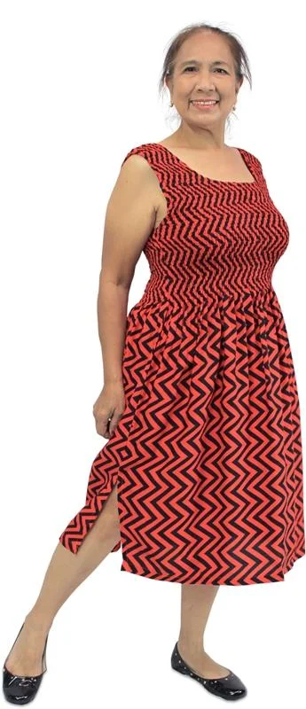 Don't Miss Singlet Smock Dress "Zig Zag"