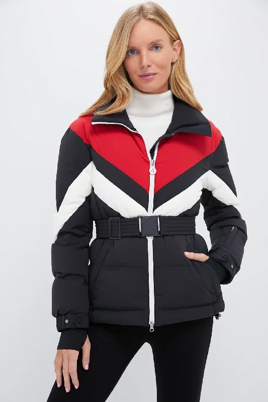 contemporary trench coatJet Black and Red JG Ski Parka