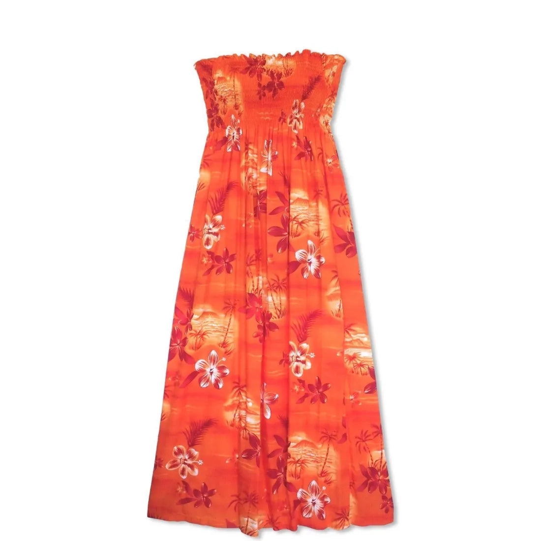 Value Deals Aurora Orange Maxi Hawaiian Dress