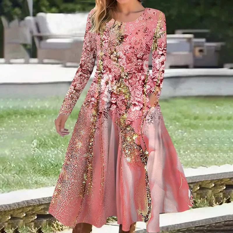 Low Prices luxury dressFloral Print Gradient Dress