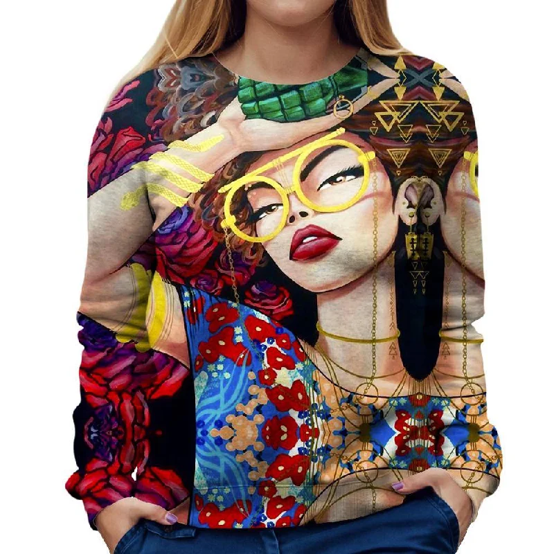 Deep Discounts stylish sports hoodieFlower Bomb Womens Sweatshirt