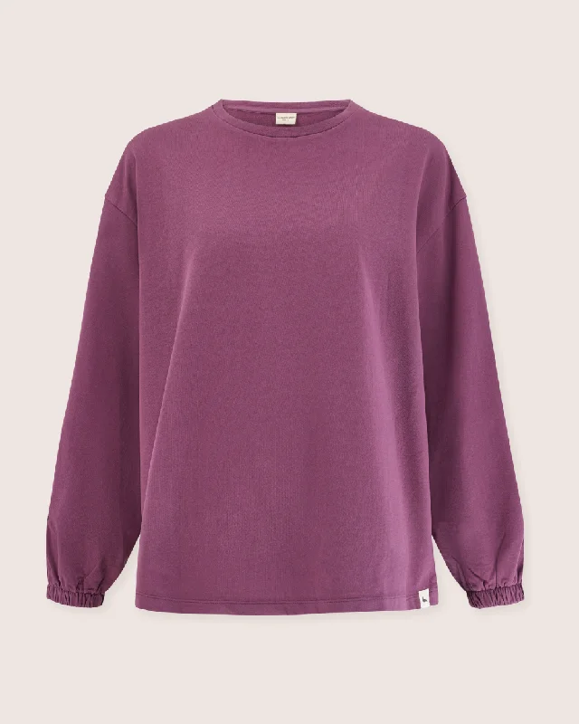 casual workout hoodieIvy Relax Plum Sweatshirt