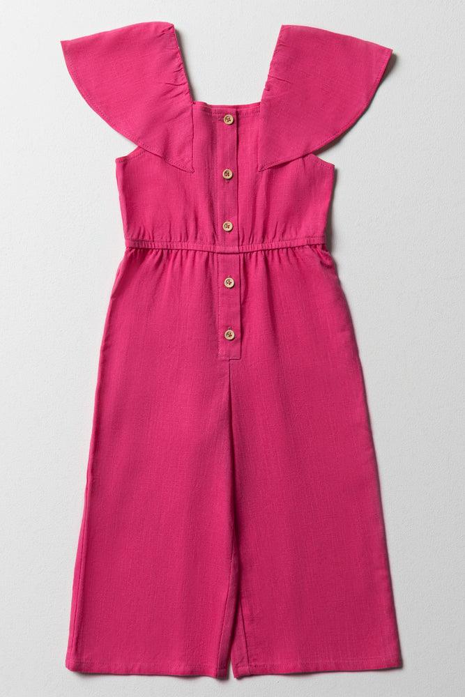 boho dressFrill Sleeve Jumpsuit Bright Pink