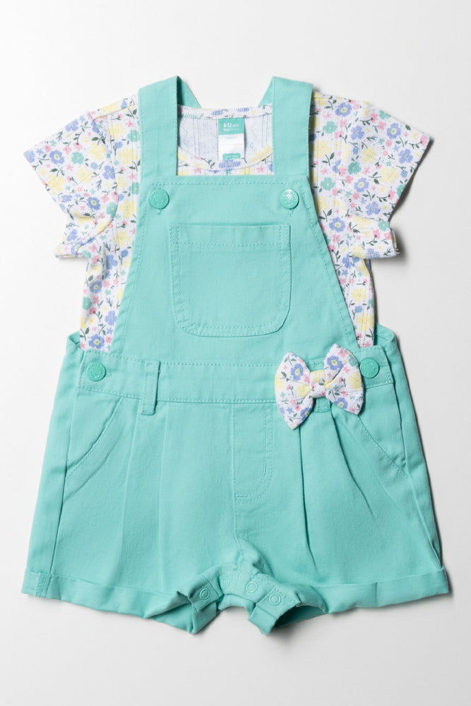 elegant shift dressTwill Dungaree With T-shirt Turquoise Blue