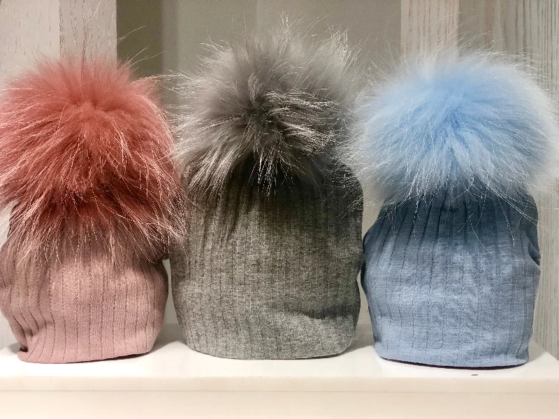 Discount Days A-line dressManiere Ribbed Baby Beanie with Pom