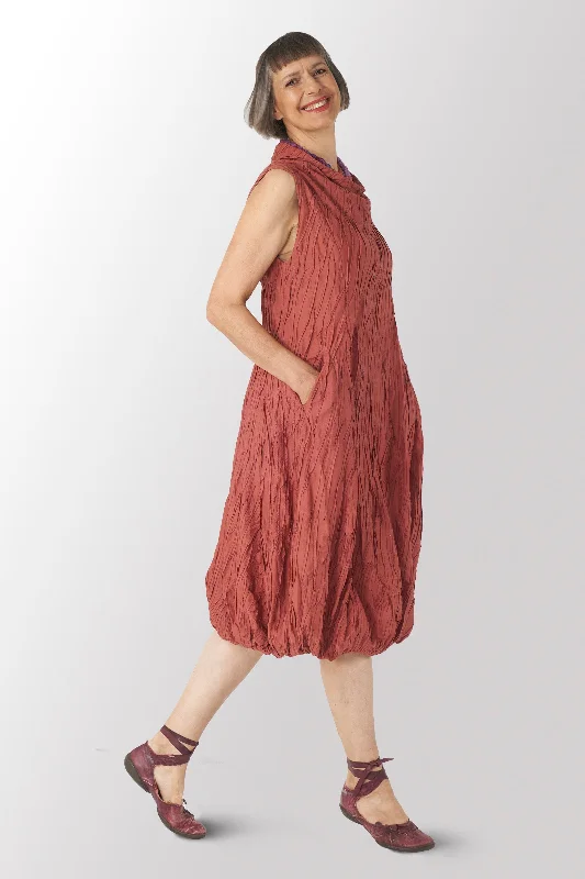 Super Savings POLISHED COTTON RANDOM TUCK VOILE PUMPKIN DRESS - rc1442-pik -