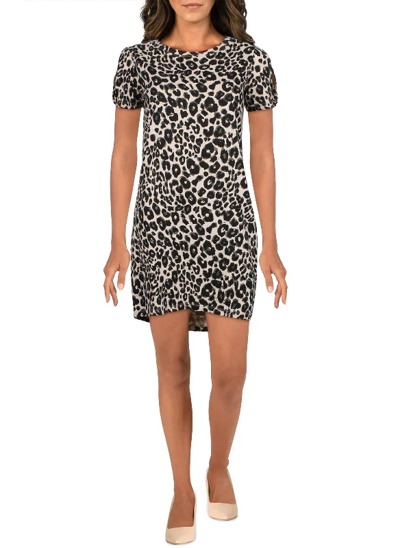 minimalistic dressSo Twisted Womens Animal Print Cut-Out T-Shirt Dress