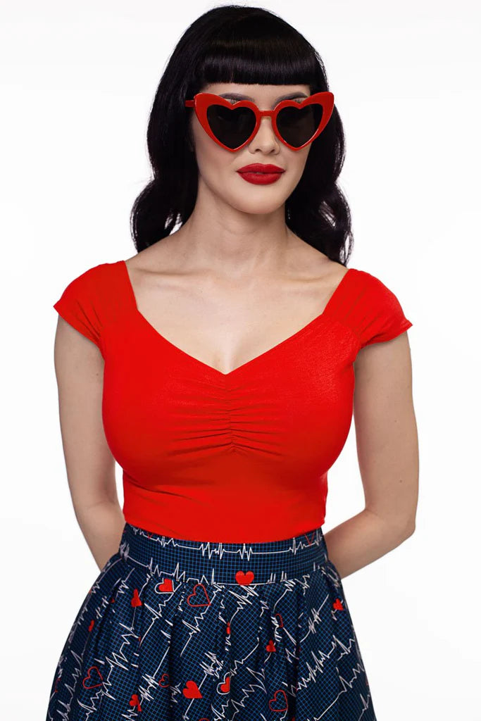 Midnight Madness summer floral dressIsabel Top in Red
