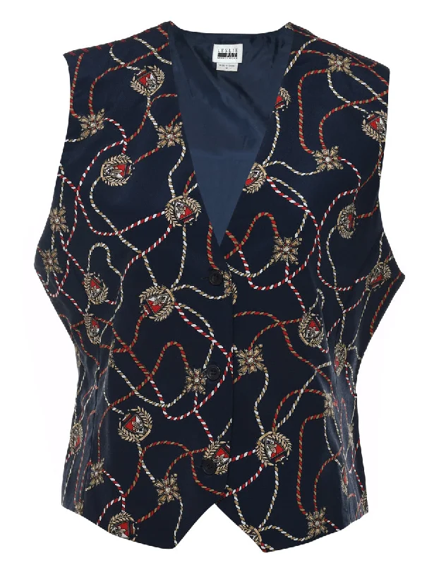 Bonus Savings cozy coatNavy & Red Nautical Design Waistcoat - M