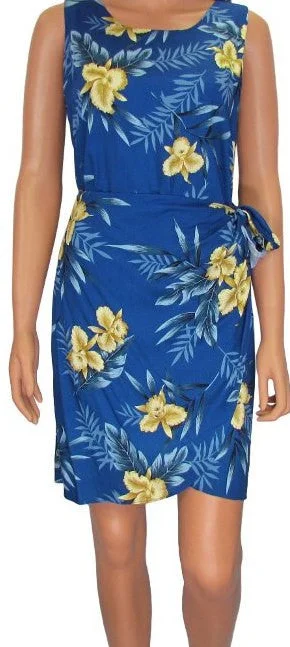 Super Sale Two Palms Hawaiian Sarong Dress in Blue